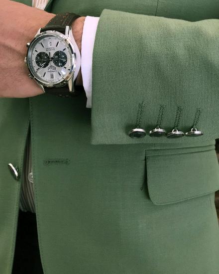Green Notch Lapel Men Two Piece Suit | Wedding Suit_3