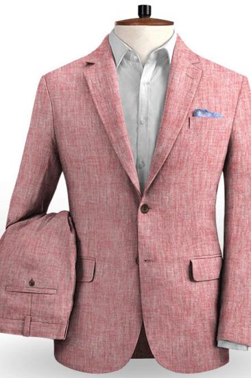 New Pink Prom Suit | Mens High Quality Linen Tuxedo_2