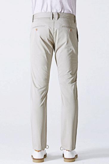 Simple Cotton Off-White Mens Everyday Casual Pants_3