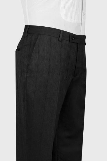 Modern Black Herringbone Notch Lapel Men's Suit | Men's Three Piece Suit_5